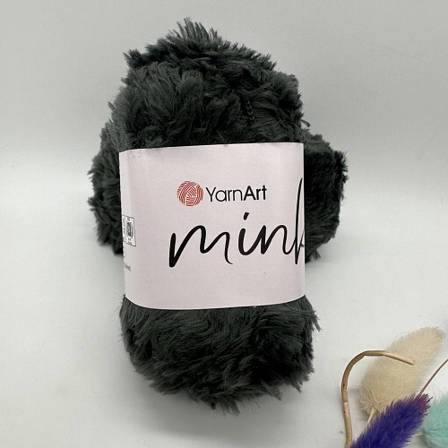 Пряжа Mink 343 тем. серо-зеленый