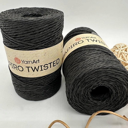 Пряжа для вязания рафия крученая Papiro Twisted 1309 горький шоколад