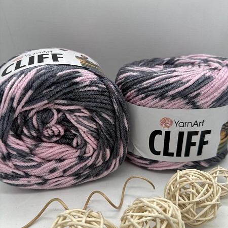 Пряжа Cliff 8302 розово - серый