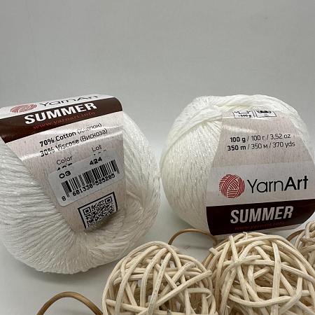 Пряжа YarnArt Summer 03 снежок