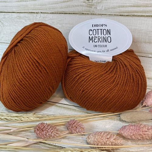 Пряжа COTTON MERINO UNI COLOUR 25 медный