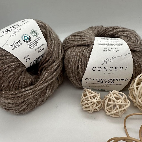 Пряжа Cotton Merino tweed 510