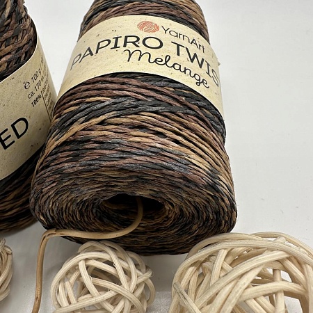 Пряжа Пряжа для вязания рафия крученая Papiro Twisted melange 2309