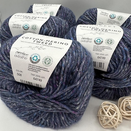 Пряжа Cotton Merino tweed 508