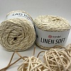 Пряжа Linen Soft лен, вискоза, хлопок 7302 крем - брюле