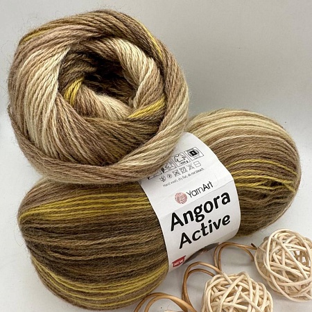 Пряжа Angora Active 843 болотно -коричневый