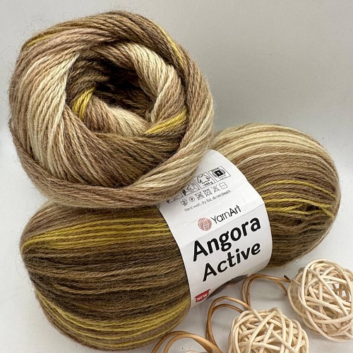 Пряжа Angora Active 843 болотно -коричневый