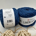 Пряжа Linen Soft лен, вискоза, хлопок 7317 индиго