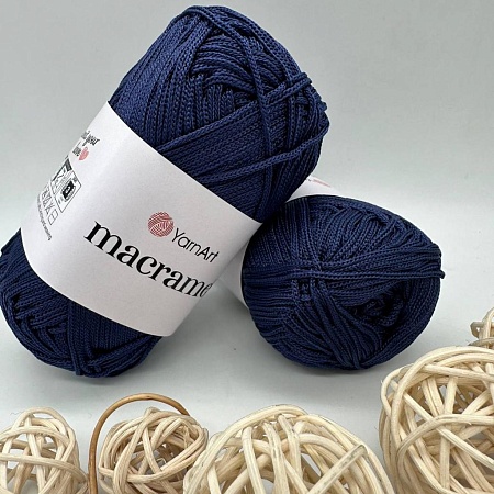 Пряжа Yarn Art Macrame полиэстер 162 синий