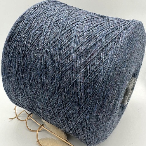 Пряжа в бобинах Loro Piana Кашемир Coarsehair синий меланж