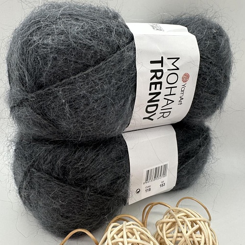 Пряжа Mohair trendy 118 тем серый