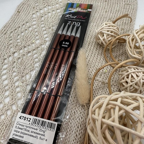 Спицы для вязания 47012 Knit Pro носочные Zing 15cm №5,50
