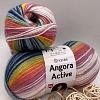Пряжа Angora Active 858 жёлто - розово - бело - голубой