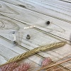Аксессуары для одежды и обуви Кожаная бирка с кнопкой "Hand Made" 13*7см (силикон серебро)