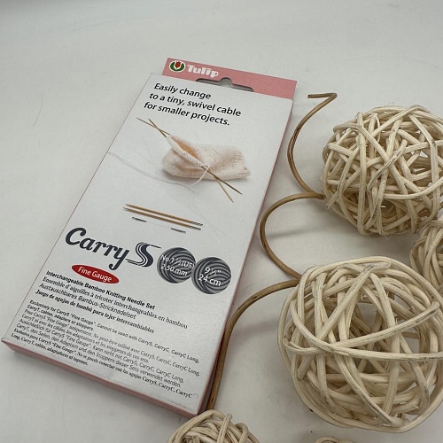 Спицы для вязания Спицы чулочные, гибкие CarryS &amp;quot;Fine Gauge&amp;quot; 2,5/24 см - 6 шт, тросик 5 см - 3 шт, бамбук/пластик