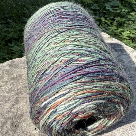Пряжа в бобинах Multiciolor №1 ДИКАЯ ЗЕЛЕНЬ Цена за 10гр