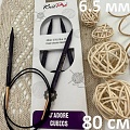 Спицы для вязания Спицы круговые Jadore Cubics 80 cm №6.5 ламинированная береза, лавандовый