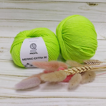Пряжа Merino 90 (171 зеленый неон)