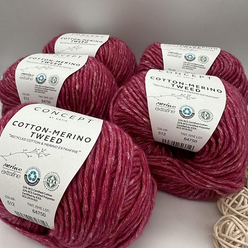 Пряжа Cotton Merino tweed 512