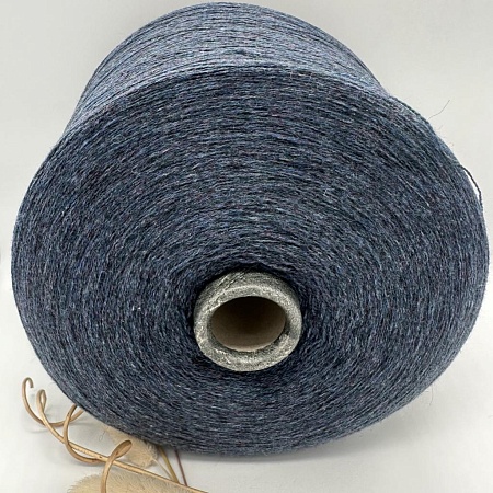 Пряжа в бобинах Loro Piana Кашемир Coarsehair синий меланж
