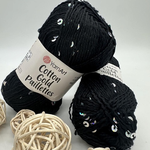 Пряжа Cotton Gold Paillettes 7101