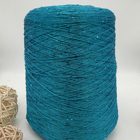 Пряжа в бобинах Lana gatto Paillettes цена за 10 грамм цвет: 30785 лазурный