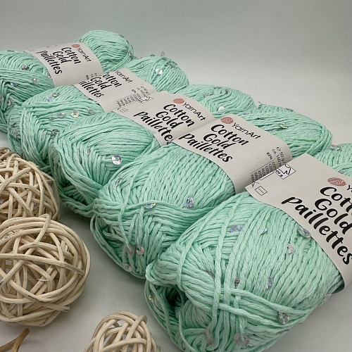 Пряжа Cotton Gold Pailletes 7112