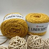 Пряжа Linen Soft лен, вискоза, хлопок 7306 сладкий мед
