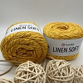 Пряжа Linen Soft лен, вискоза, хлопок 7306 сладкий мед