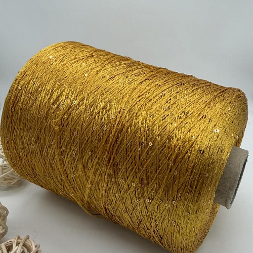 Пряжа в бобинах Lana gatto Paillettes цена за 10 грамм цвет: 31163 охра