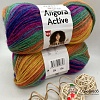 Пряжа Angora Active 850 сиренево - зелёно - жёлтый