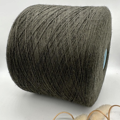 Пряжа в бобинах Zegna Baruffa Cashwool 027734 хаки. Цена за 10гр
