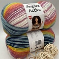 Пряжа Angora Active 858 жёлто - розово - бело - голубой