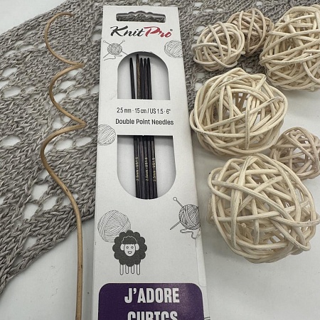 Спицы для вязания Спицы чулочные Jadore Cubics 15 cm №2.5 ламинированная береза, лавандовый, 5шт в упаковке