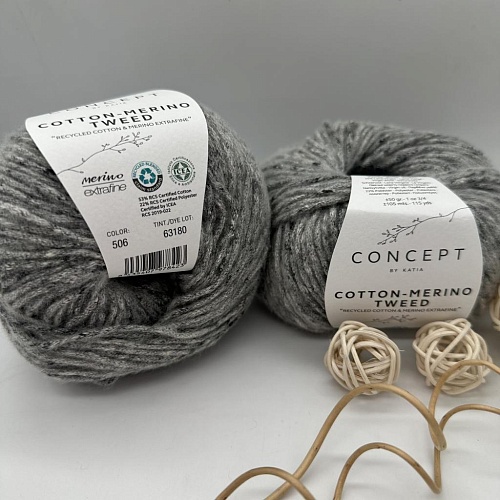 Пряжа Cotton Merino tweed 506