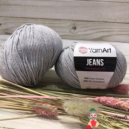Пряжа Jeans 80 серо-сиреневый, серый