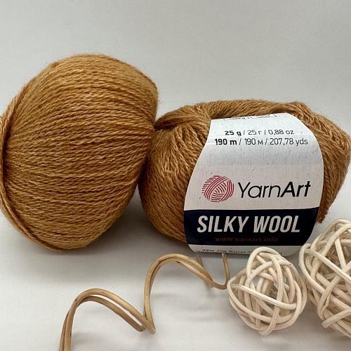 Пряжа Silky Wool 345 (бежево-песочный)