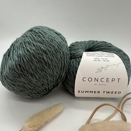 Пряжа Summer Tweed 68 пастельный бирюзовый
