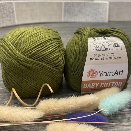 Пряжа YA Baby Cotton 443 сочный мох