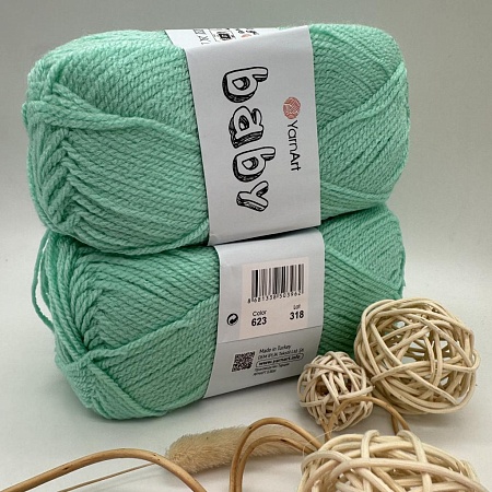Пряжа Yarn Art Baby (бэби) 623 тёмная мята