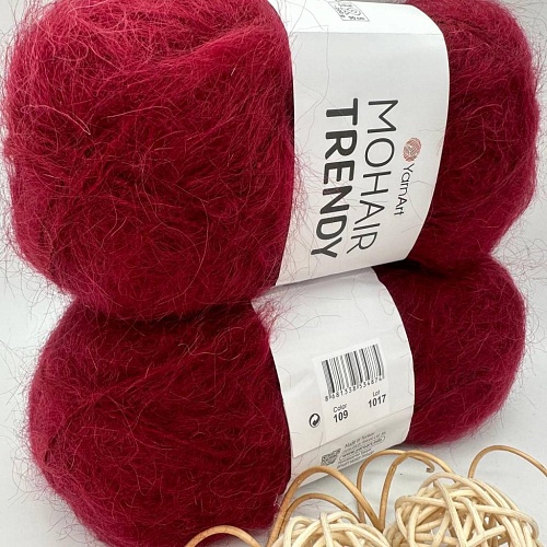 Пряжа MOHAIR TRENDY 109 вишня